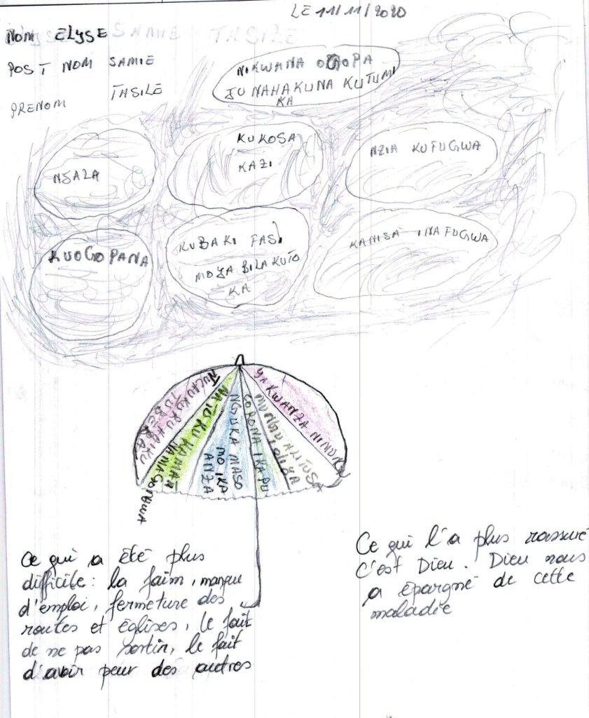 dessin réalisé lors d'un atelier sous l'orage